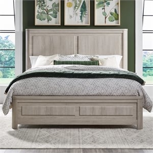 Pemberly Row Queen Panel Bed with Rounded Pilasters and Overlay Panels in White