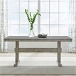 Pemberly Row Dining Trestle Table with 2 Removable Leaves in White