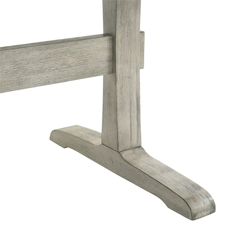 Pemberly Row Dining Trestle Table with 2 Removable Leaves in White