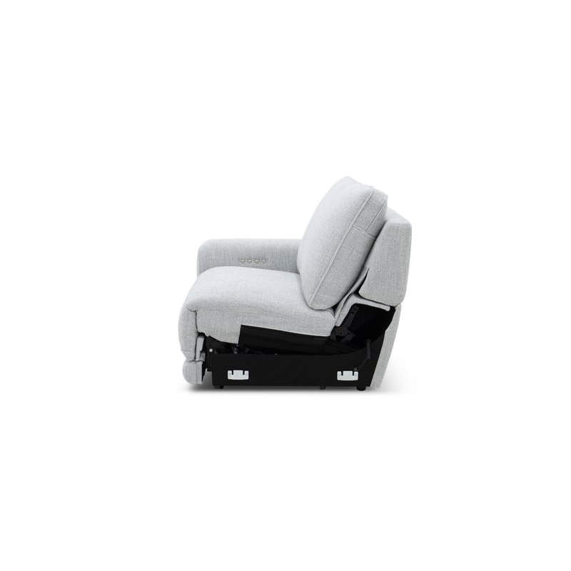 Pemberly Row Sofa Loveseat and Recliner Power Set in Smoke Gray Fabric