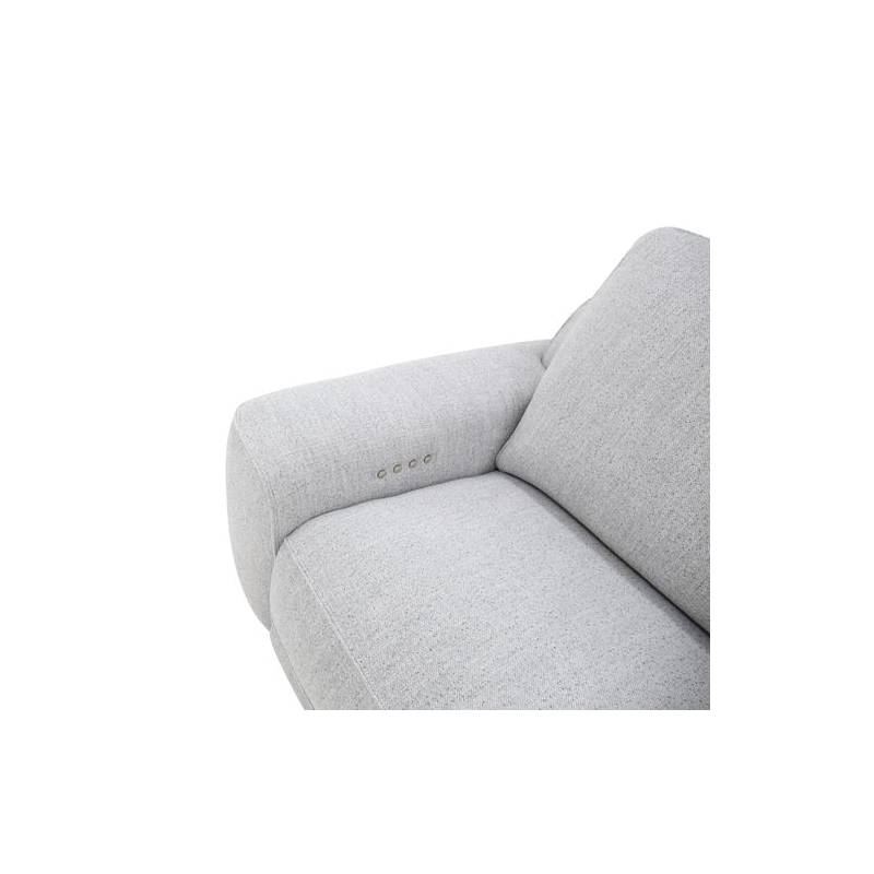 Pemberly Row Sofa Loveseat and Recliner Power Set in Smoke Gray Fabric