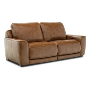 Pemberly Row Power Reclining Sofa Loveseat and Recliner in Brown Leather