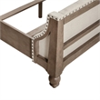 Pemberly Row Queen Shelter Bed with Button Tufted Headboard in Brown