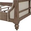 Pemberly Row Queen Shelter Bed with Button Tufted Headboard in Brown