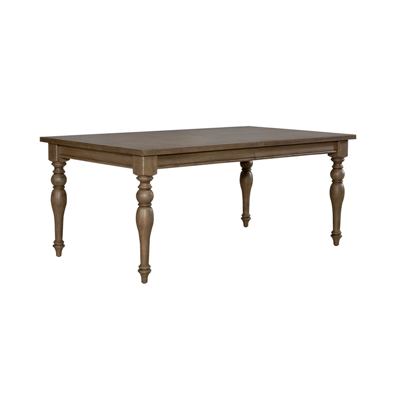 Pemberly Row 6 Piece Leg Table Dining Set with Bench in Brown