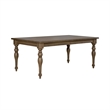 Pemberly Row 6 Piece Leg Table Dining Set with Bench in Brown