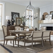 Pemberly Row 6 Piece Leg Table Dining Set with Bench in Brown