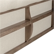 Pemberly Row Queen Sleigh Bed with Button Tufted Upholstery in Brown