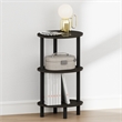 Pemberly Row 3-Tier Toolless Oval Nightstand Side Table in Espresso