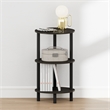 Pemberly Row 3-Tier Toolless Oval Nightstand Side Table in Espresso