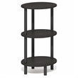 Pemberly Row 3-Tier Toolless Oval Nightstand Side Table in Espresso