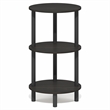 Pemberly Row 3-Tier Toolless Oval Nightstand Side Table in Espresso