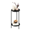 Pemberly Row 2-Tier Round Plant Stand Metal Flower Pot Stand in Americano