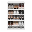 Pemberly Row 4-Tier Stackable Shoe Rack with Adjustable Angled Shelves in White