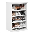 Pemberly Row 4-Tier Stackable Shoe Rack with Adjustable Angled Shelves in White