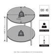 Pemberly Row 2-Tier Wide Round Nightstand Metal Legs End Table in Americano