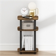 Pemberly Row 3-Tier Turn-N-Tube Nightstand Round Curve Corner in Amber Pine