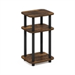 Pemberly Row 3-Tier Turn-N-Tube Nightstand Round Curve Corner in Amber Pine