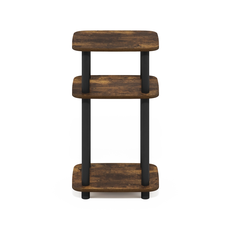 Pemberly Row 3-Tier Turn-N-Tube Nightstand Round Curve Corner in Amber Pine