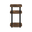 Pemberly Row 3-Tier Turn-N-Tube Nightstand Round Curve Corner in Amber Pine