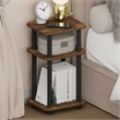 Pemberly Row 3-Tier Turn-N-Tube Nightstand Round Curve Corner in Amber Pine