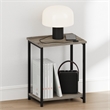 Pemberly Row 2-Tier Metal Frame Open Nightstand End Table in French Oak