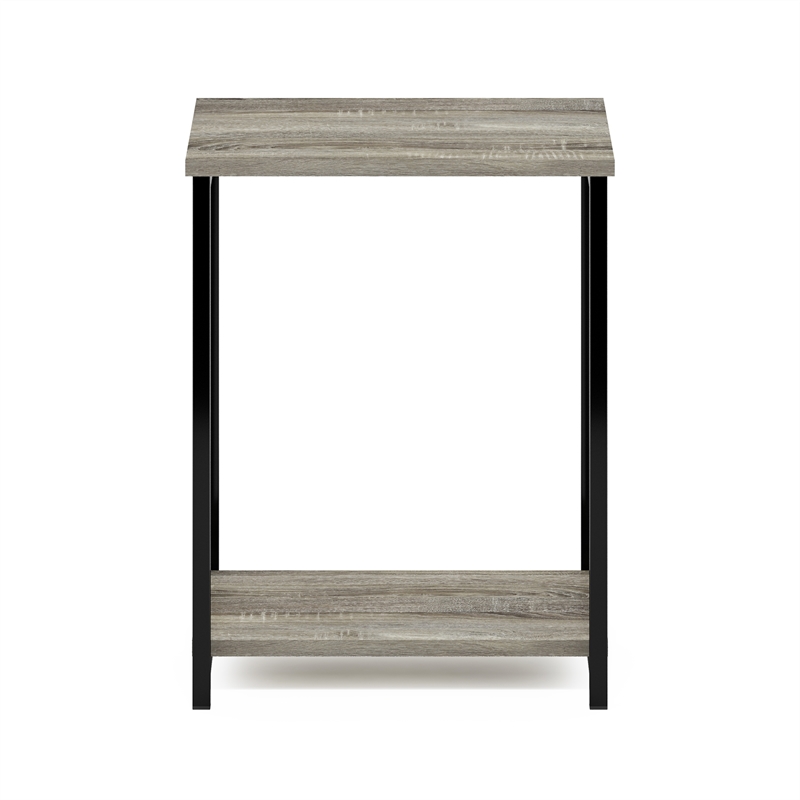 Pemberly Row 2-Tier Metal Frame Open Nightstand End Table in French Oak