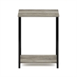 Pemberly Row 2-Tier Metal Frame Open Nightstand End Table in French Oak