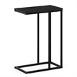 Pemberly Row C-shape Metal Frame Nightstand Side Table in Americano