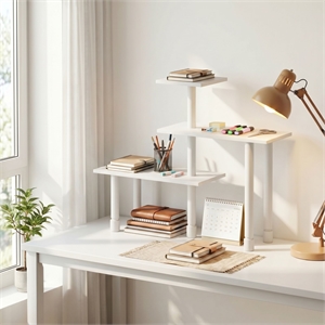 Pemberly Row 3-Tier Adjustable Desktop Organizer Toolless in White