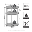 Pemberly Row 3-Tier Oval Toolless Narrow Nightstand Side Table in Espresso