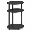 Pemberly Row 3-Tier Oval Toolless Narrow Nightstand Side Table in Espresso