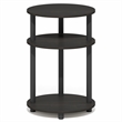 Pemberly Row 3-Tier Oval Toolless Narrow Nightstand Side Table in Espresso