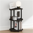 Pemberly Row 3-Tier Half Round Table Top Nightstand End Table in Espresso