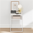 Pemberly Row 2-Tier Stackable Metal Frame Open Nightstand in Solid White