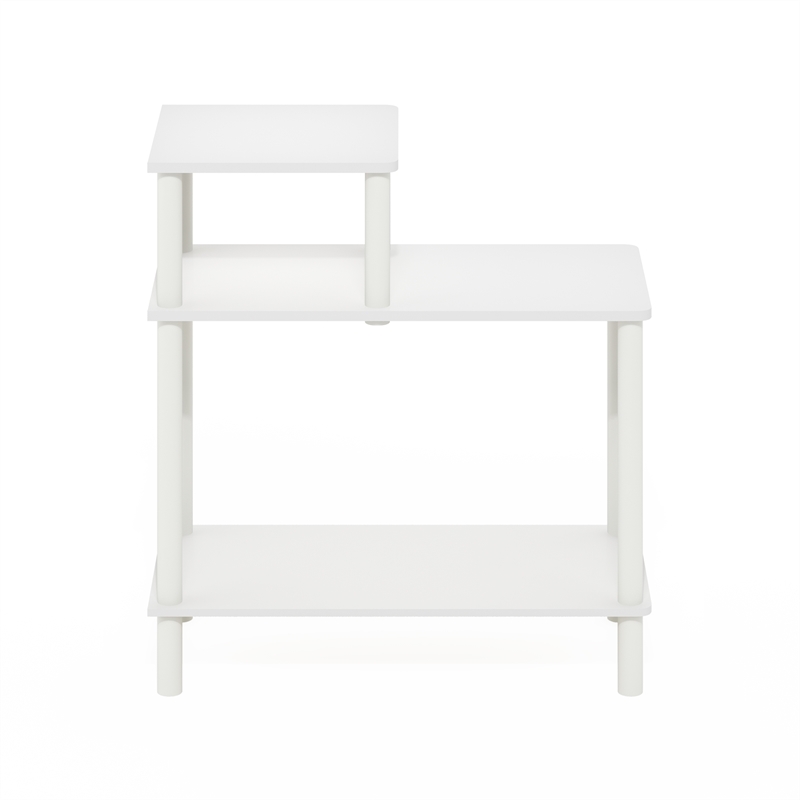 Pemberly Row 3-Tier Open Nightstand Toolless Side Table in White