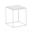 Pemberly Row 1-Tier Stackable Metal Frame Nightstand End Table in Solid White