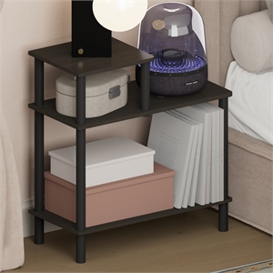 Pemberly Row 3-Tier TURN-N-TUBE Toolless Nightstand Side Table in Espresso