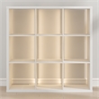 Pemberly Row LED Lights 9-Cube Reversible Extra Thick Frame Bookcase in White