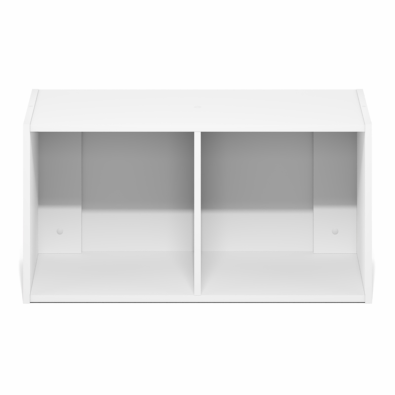 Pemberly Row 2-Cube Floating Shelves Standing Bookshelf in White