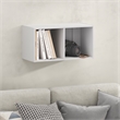 Pemberly Row 2-Cube Floating Shelves Standing Bookshelf in White