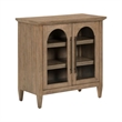 Pemberly Row 2 Door Accent Cabinet with Glass Doors and Archway in Brown
