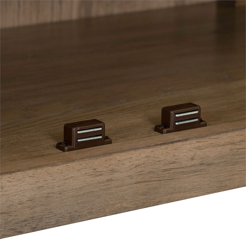 Pemberly Row 2 Door Accent Cabinet with Glass Doors and Archway in Brown