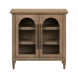 Pemberly Row 2 Door Accent Cabinet with Glass Doors and Archway in Brown