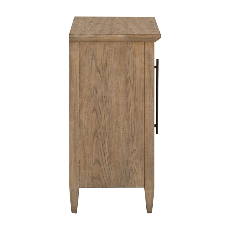 Pemberly Row 2 Door Accent Cabinet with Glass Doors and Archway in Brown