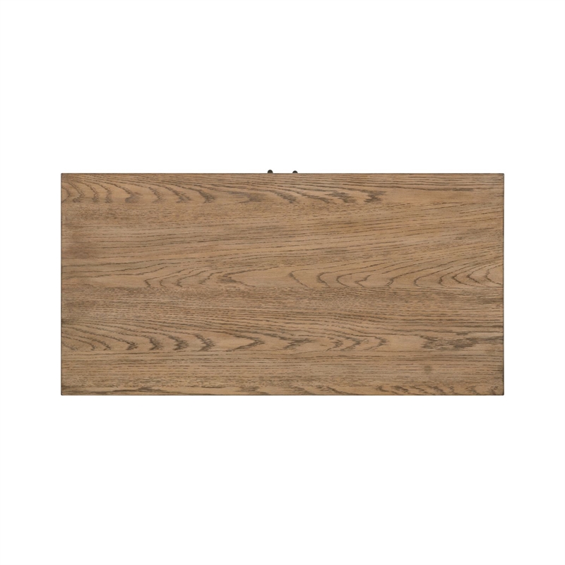 Pemberly Row 2 Door Accent Cabinet with Glass Doors and Archway in Brown