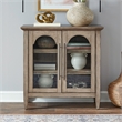 Pemberly Row 2 Door Accent Cabinet with Glass Doors and Archway in Brown