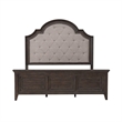 Pemberly Row California King Upholstered Panel Bed with Arched Crown in Brown