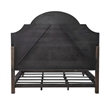 Pemberly Row California King Upholstered Panel Bed with Arched Crown in Brown
