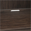 Pemberly Row Credenza and Hutch Home Office Desk Set with Lighting in Brown